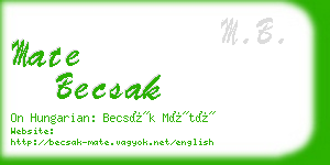 mate becsak business card